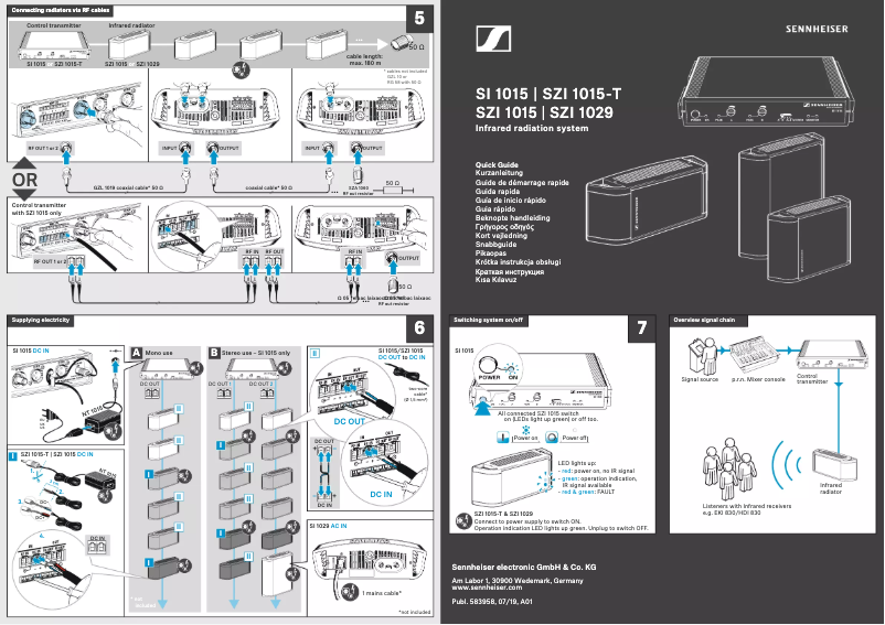 Page 1 de la notice Manuel utilisateur Sennheiser SZI 1029