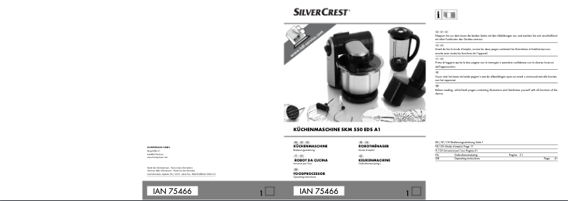 Page 1 de la notice Manuel utilisateur SilverCrest SKM 550 EDS A1