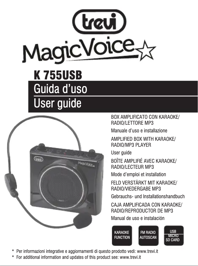 Page n°1 - Manuel utilisateur Trevi K 755 USB