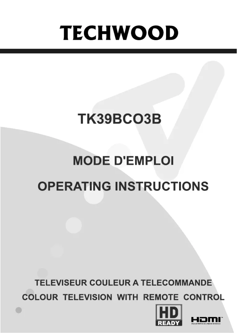 Image de la première page du manuel de l'appareil TK39BCO3B
