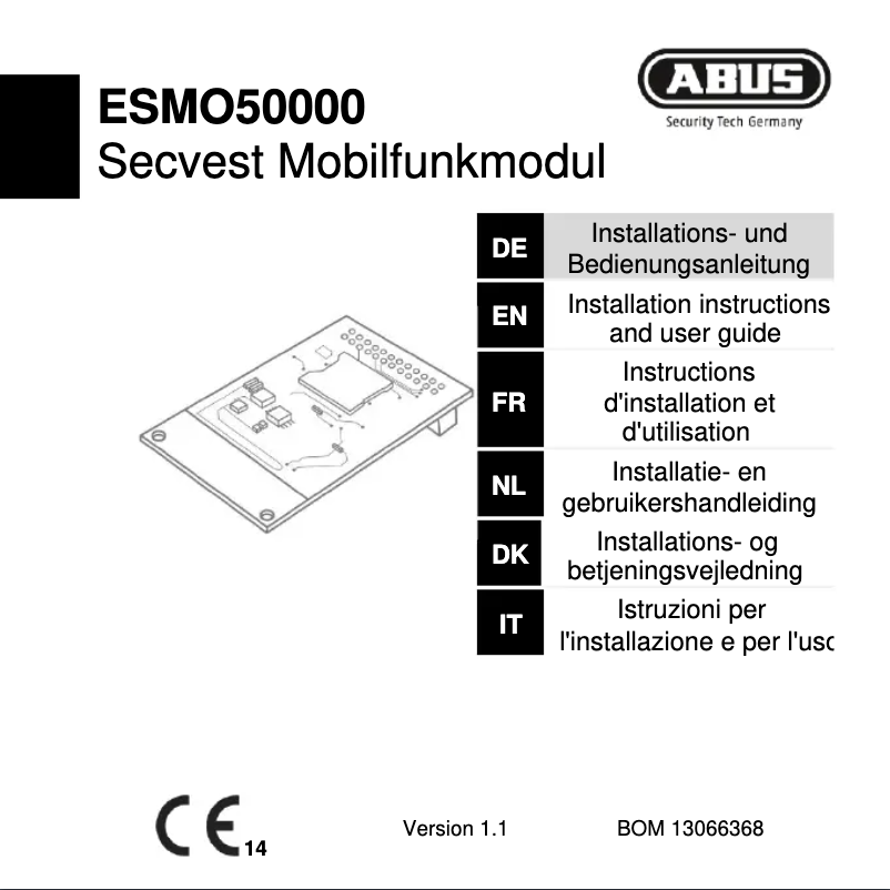 Page n°1 - Guide d'installation Abus ESMO50000