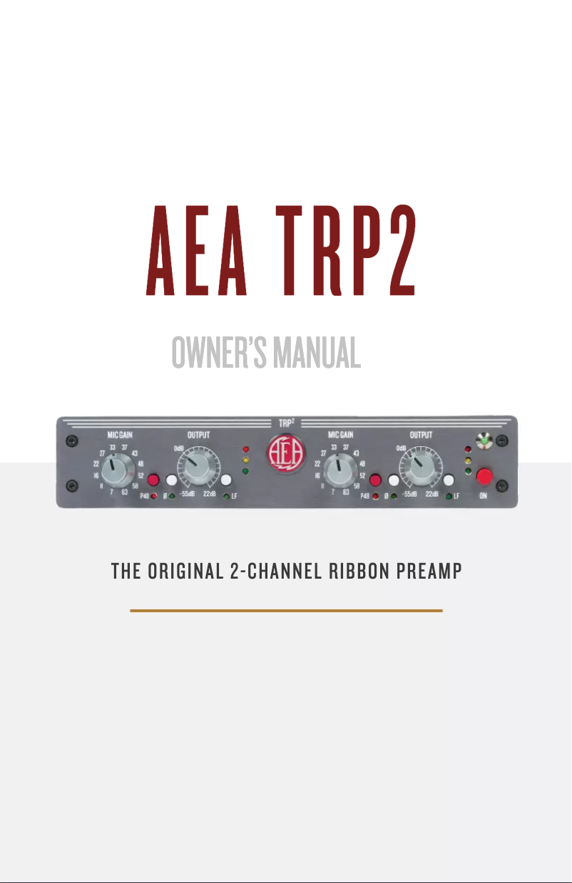 Page 1 de la notice Manuel utilisateur AEA TRP2