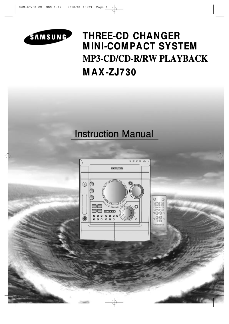 Page 1 de la notice Manuel utilisateur Samsung MAX-ZJ730