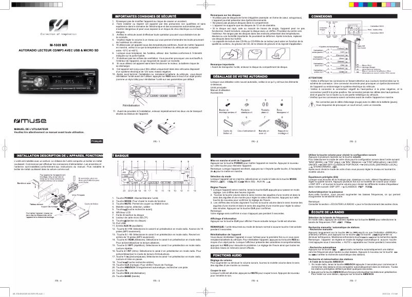 Page n°1 - Manuel utilisateur Muse M-1009 R
