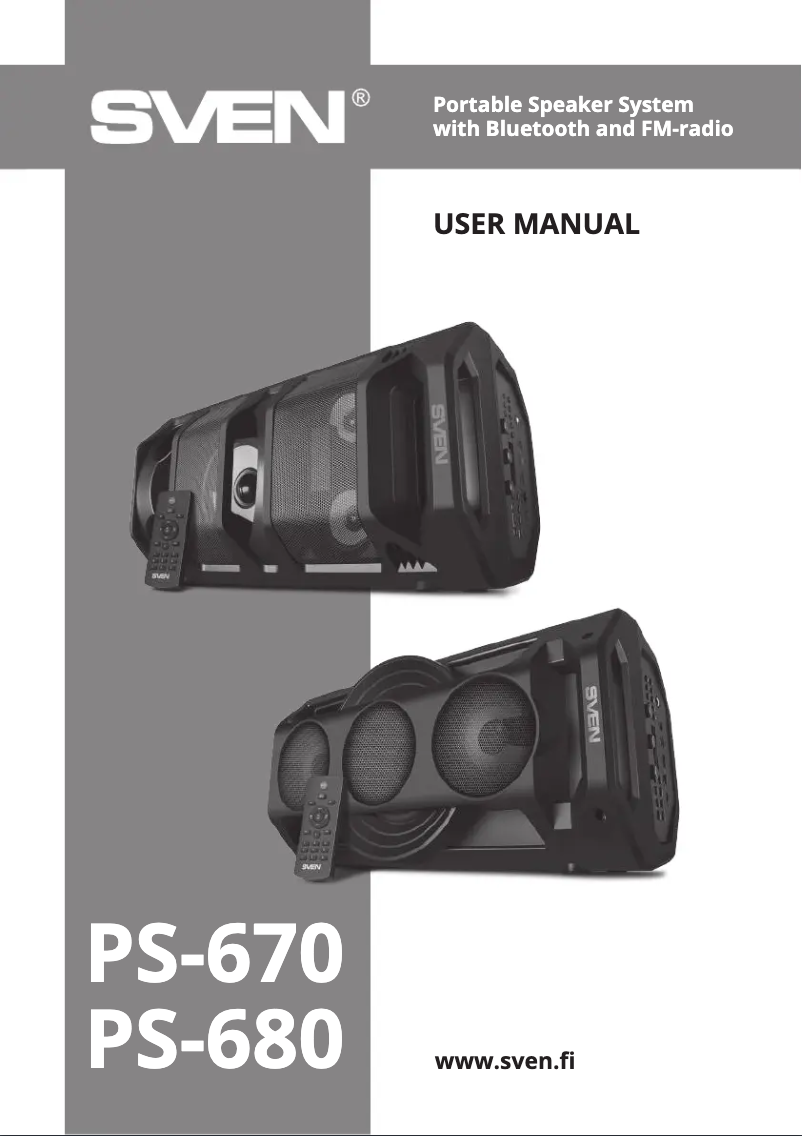 Page n°1 - Manuel utilisateur Sven PS-680
