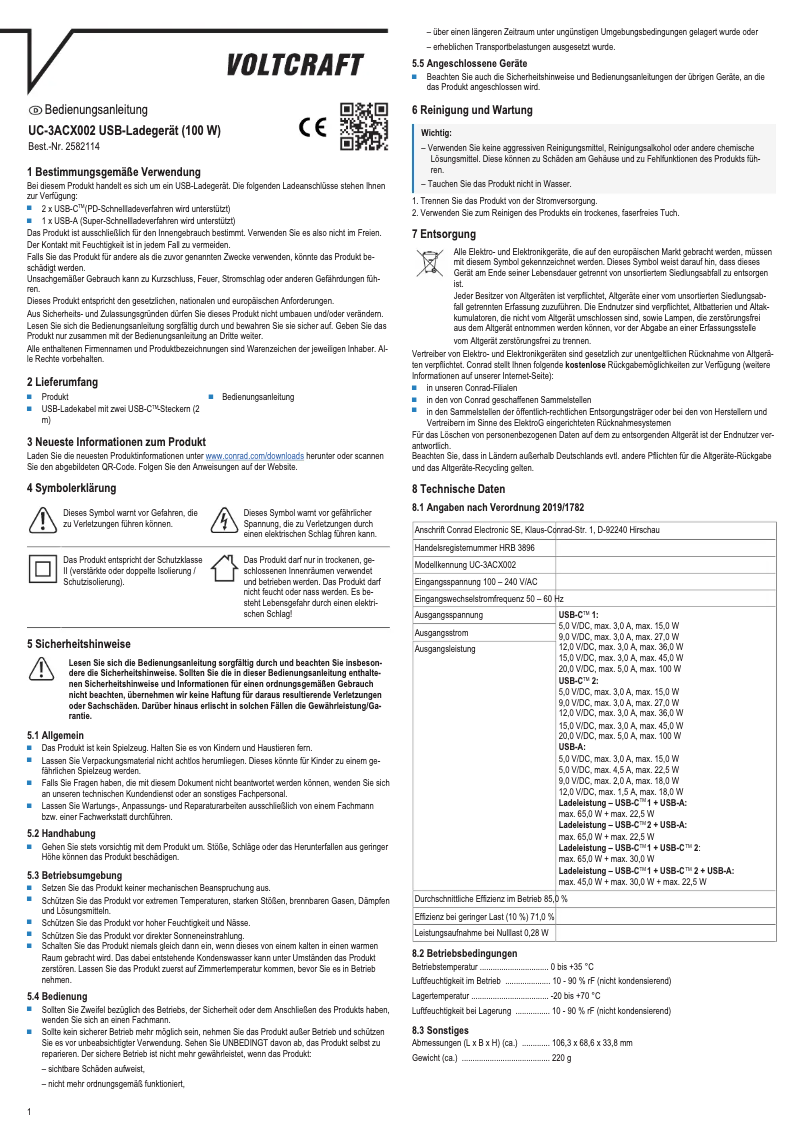 Image de la première page du manuel de l'appareil UC-3ACX002