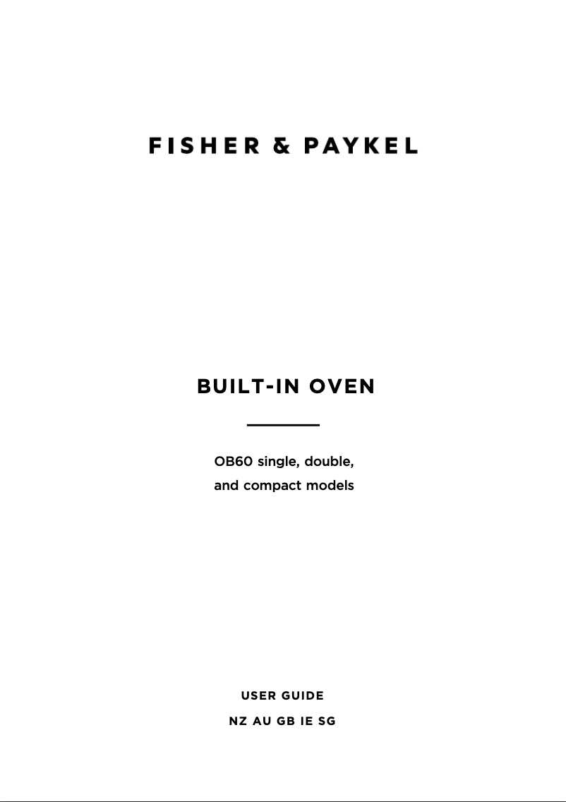 Page 1 de la notice Manuel utilisateur Fisher & Paykel OB60B77CEX1