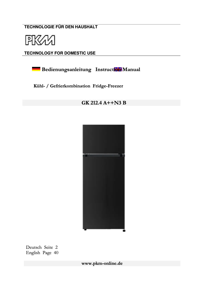 Image de la première page du manuel de l'appareil GK212.4A++N3 B