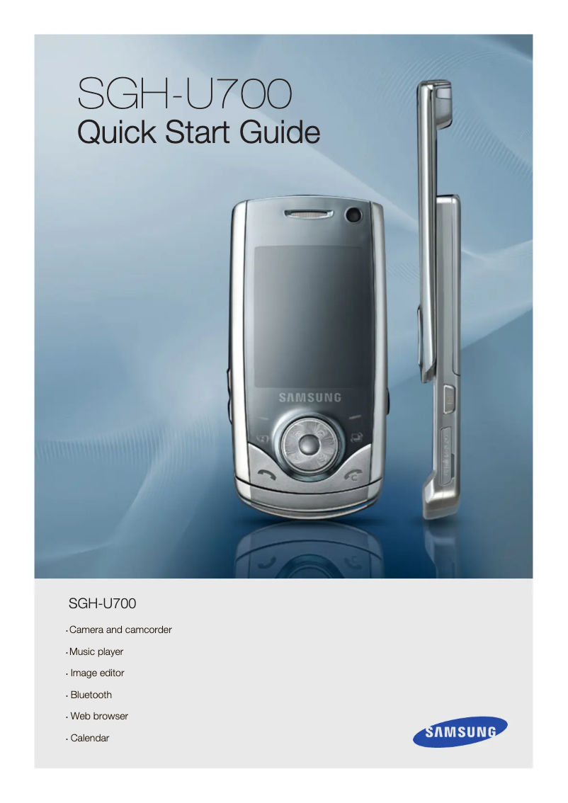 Page 1 de la notice Guide d'installation Samsung SGH-U700