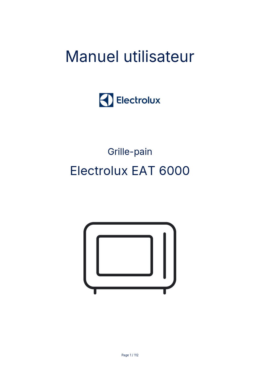 Image de la première page du manuel de l'appareil EAT 6000