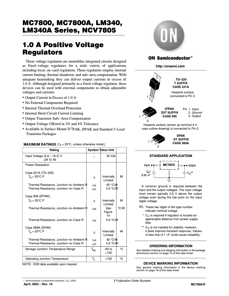 Imagen de la primera página del manual del dispositivo MC7812CT