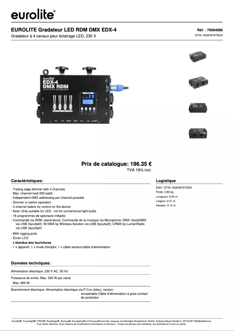 Image de la première page du manuel de l'appareil EDX-4 DMX RDM