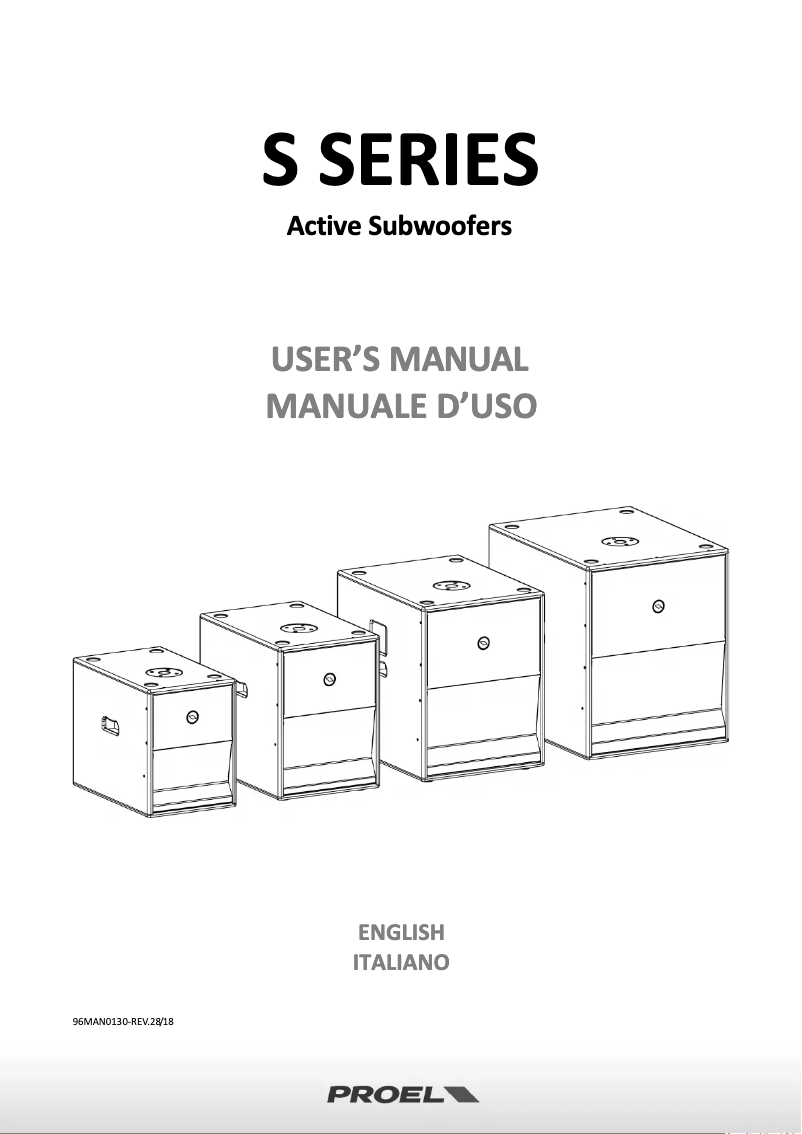 Page 1 de la notice Manuel utilisateur Proel S15A