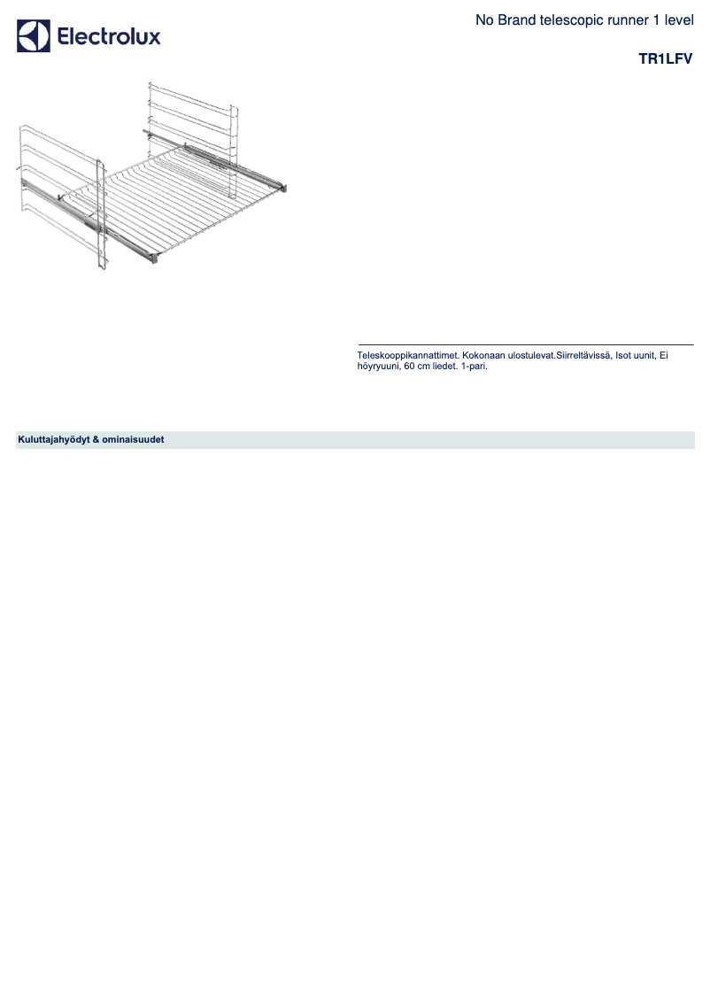 Page 1 de la notice Brochure Electrolux TR1LFV