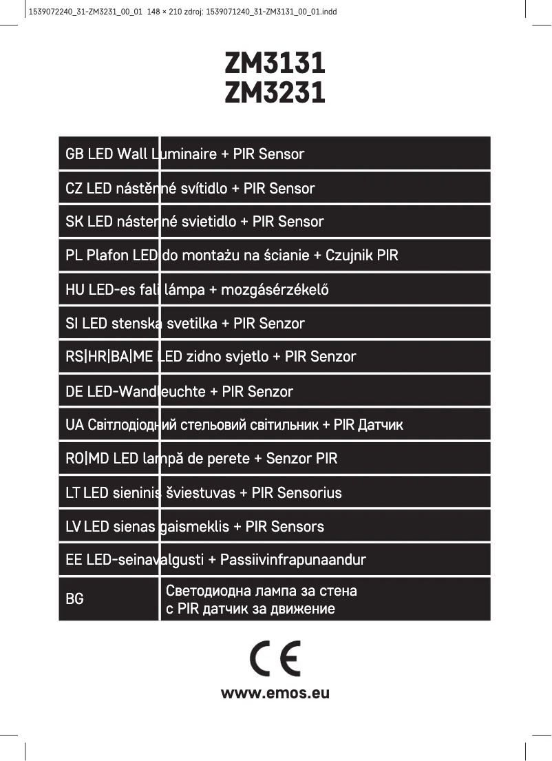 Image de la première page du manuel de l'appareil ZM3231