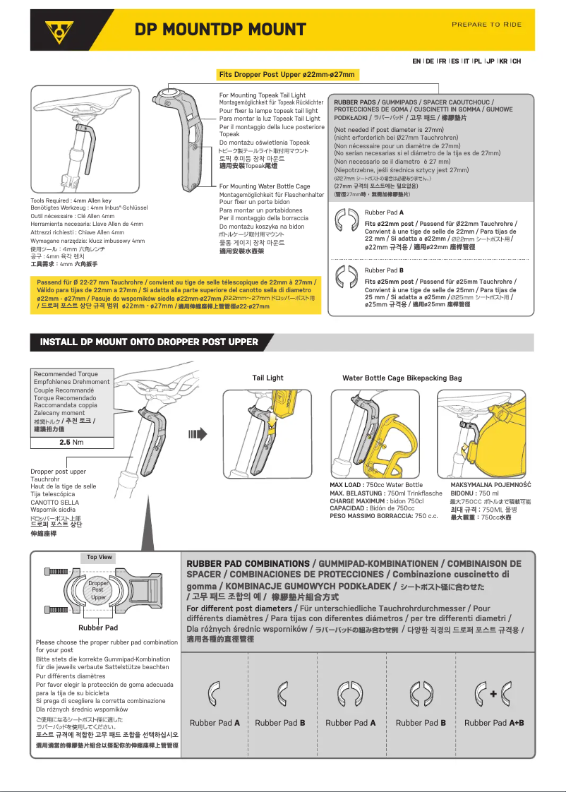 Image de la première page du manuel de l'appareil DP MOUNT