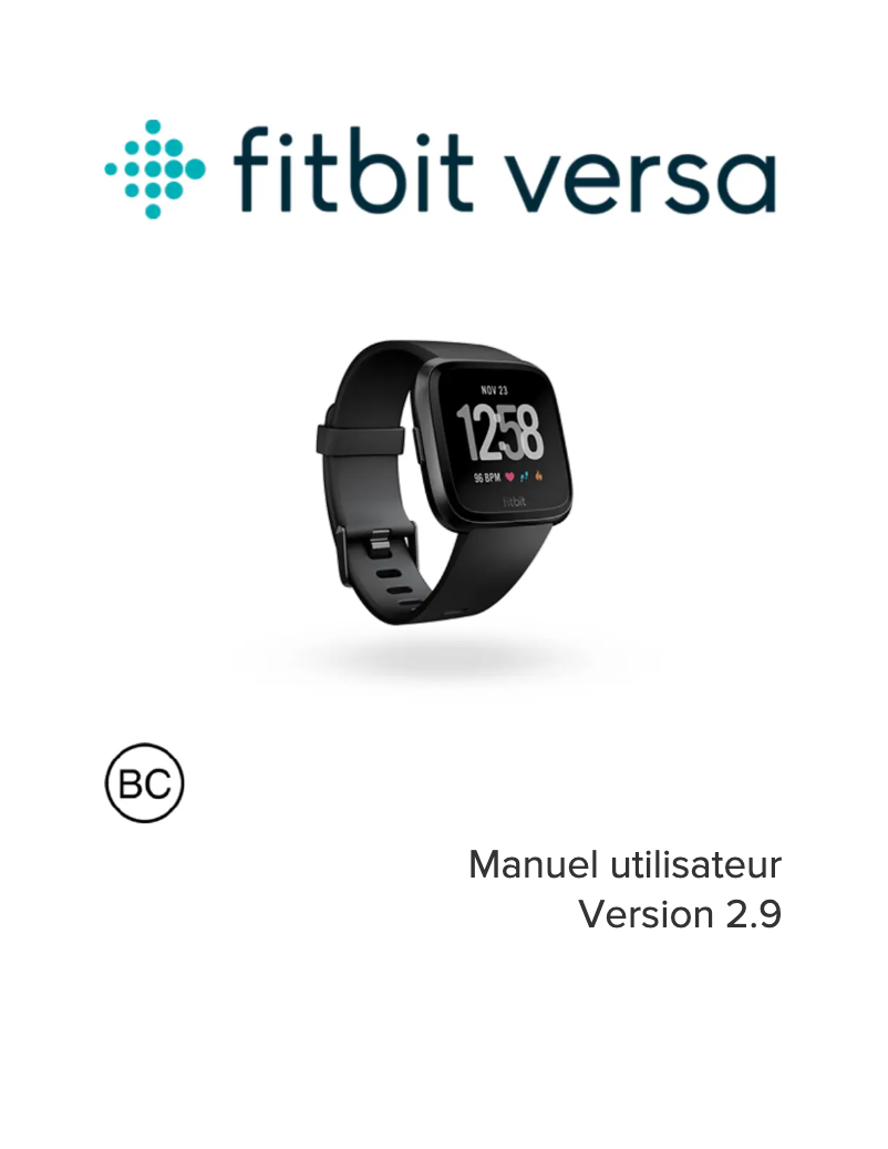Page 1 de la notice Manuel utilisateur Fitbit Versa