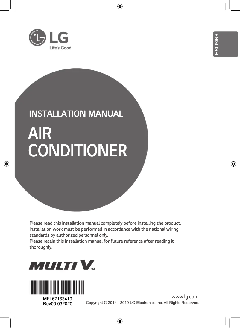 Page n°1 - Manuel utilisateur LG JRUN080LTE5