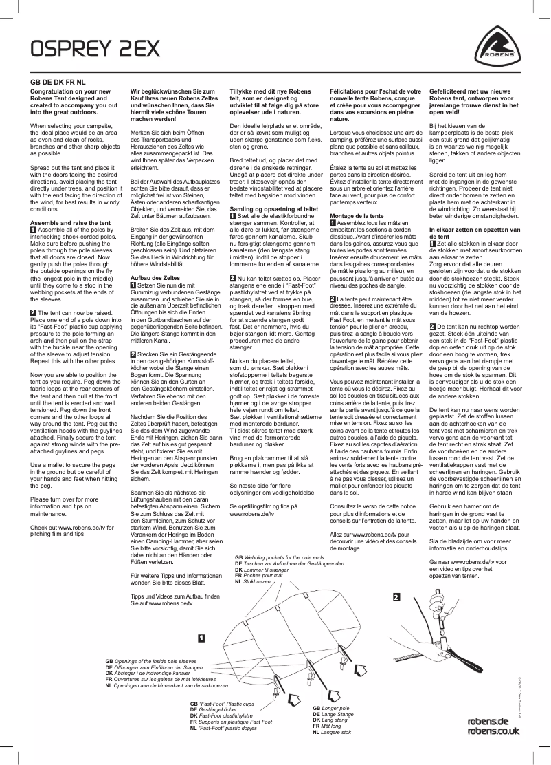 Page n°1 - Manuel utilisateur Robens Osprey 2EX