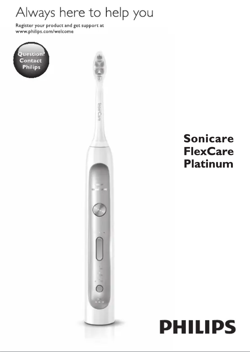 Page 1 of the manual User Manual Philips Sonicare FlexCare Platinum HX9141