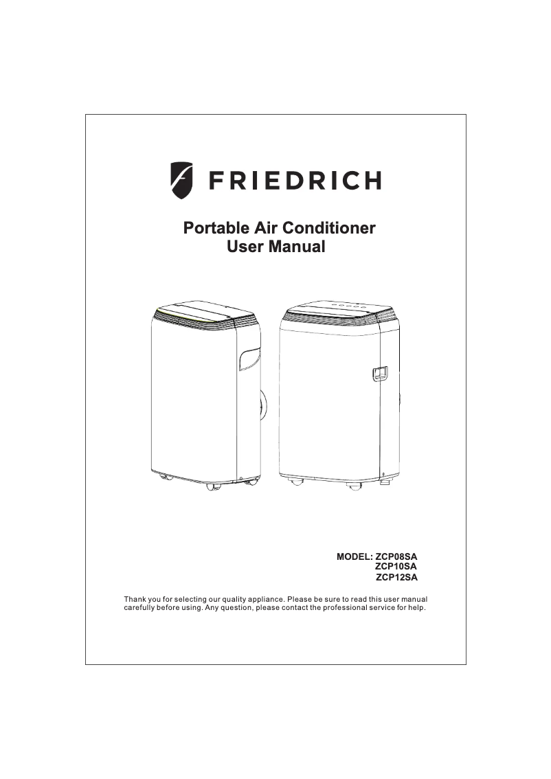 Page n°1 - Manuel utilisateur Friedrich ZCP12SA