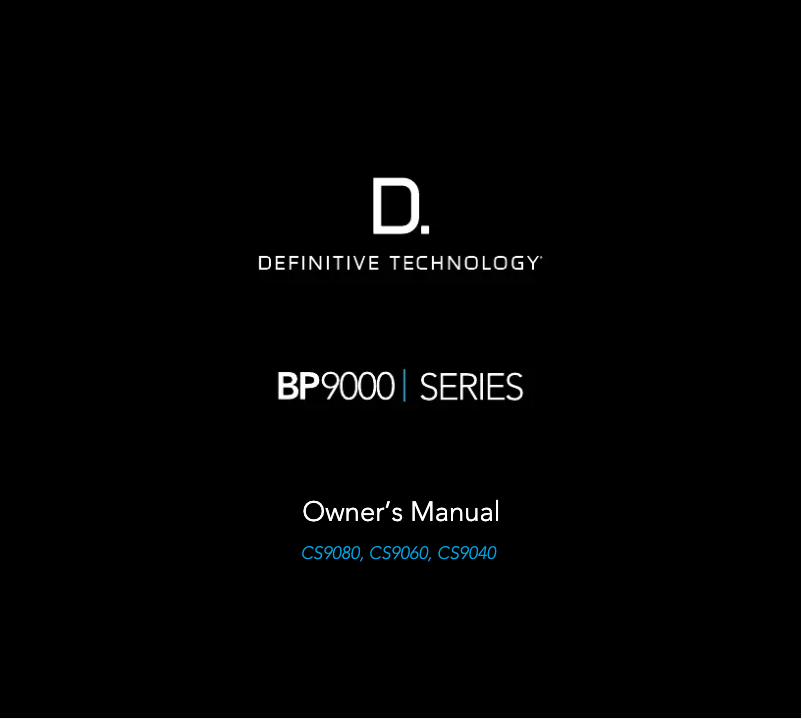 Page 1 de la notice Manuel utilisateur Definitive Technology CS9040