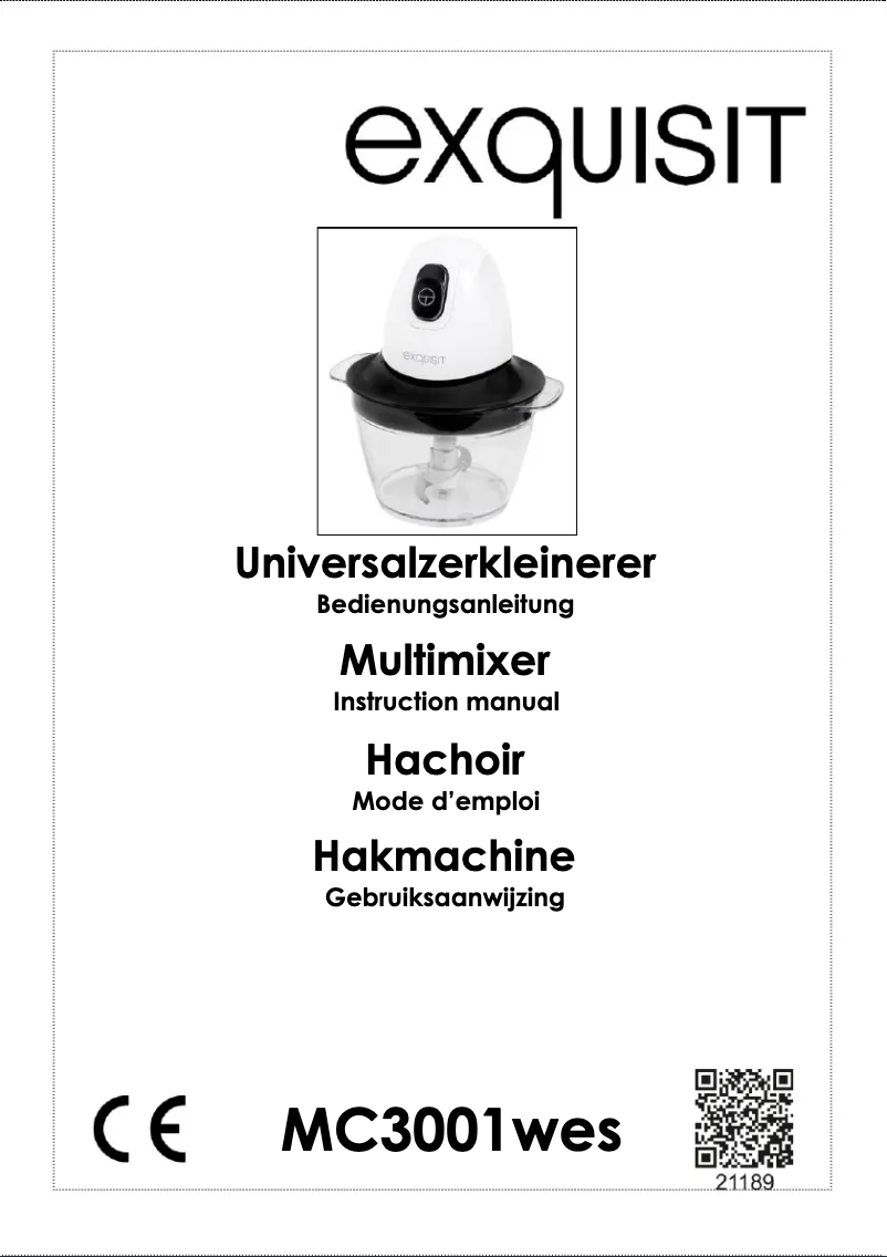 Image de la première page du manuel de l'appareil MC 3001 wes