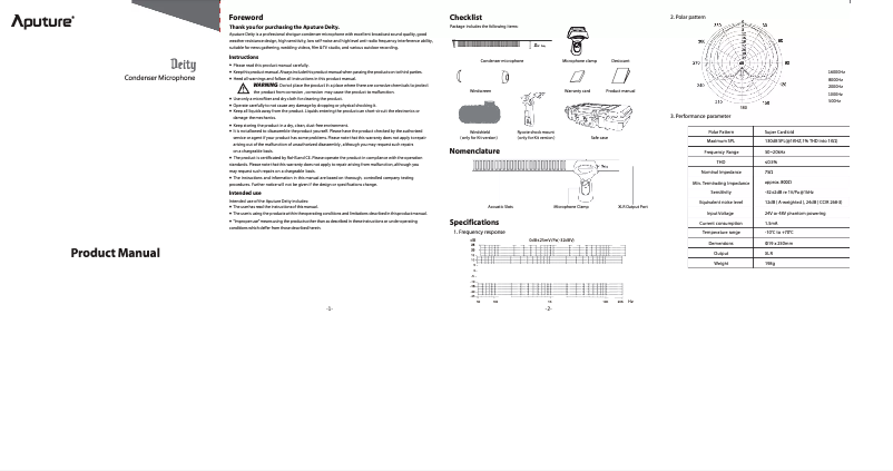 Page n°1 - Manuel utilisateur Deity S-Mic 2