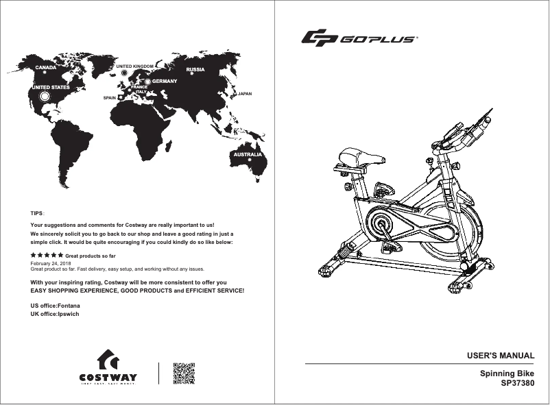 Page 1 de la notice Manuel utilisateur Costway SP37380