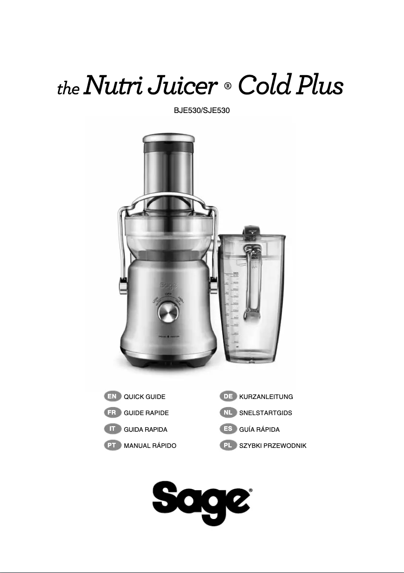 Page 1 de la notice Manuel utilisateur Breville the Juice Fountain Cold Plus BJE530