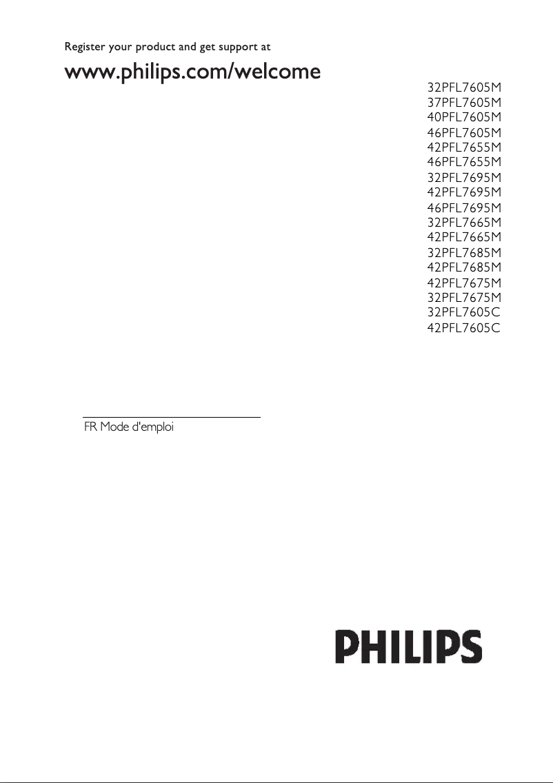 Page 1 de la notice Manuel utilisateur Philips 42PFL7695M