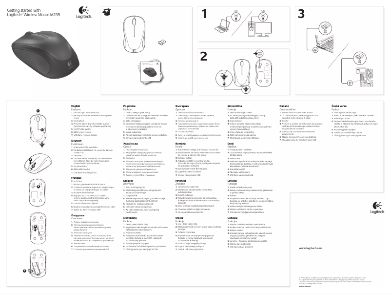Image de la première page du manuel de l'appareil Wireless Mouse M235