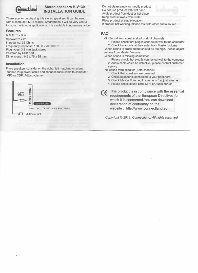 Page 1 de la notice Manuel utilisateur Syba CL-SPK20098
