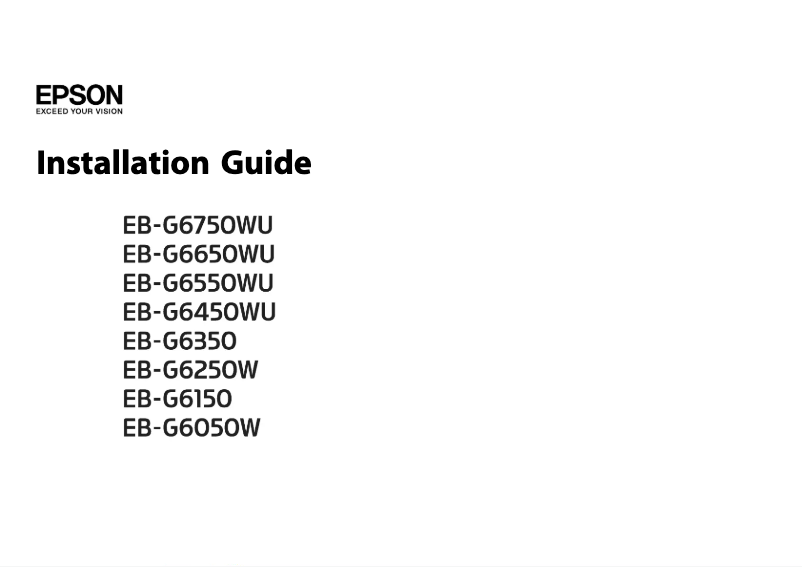 Page n°1 - Guide d'installation Epson EB-G6250W
