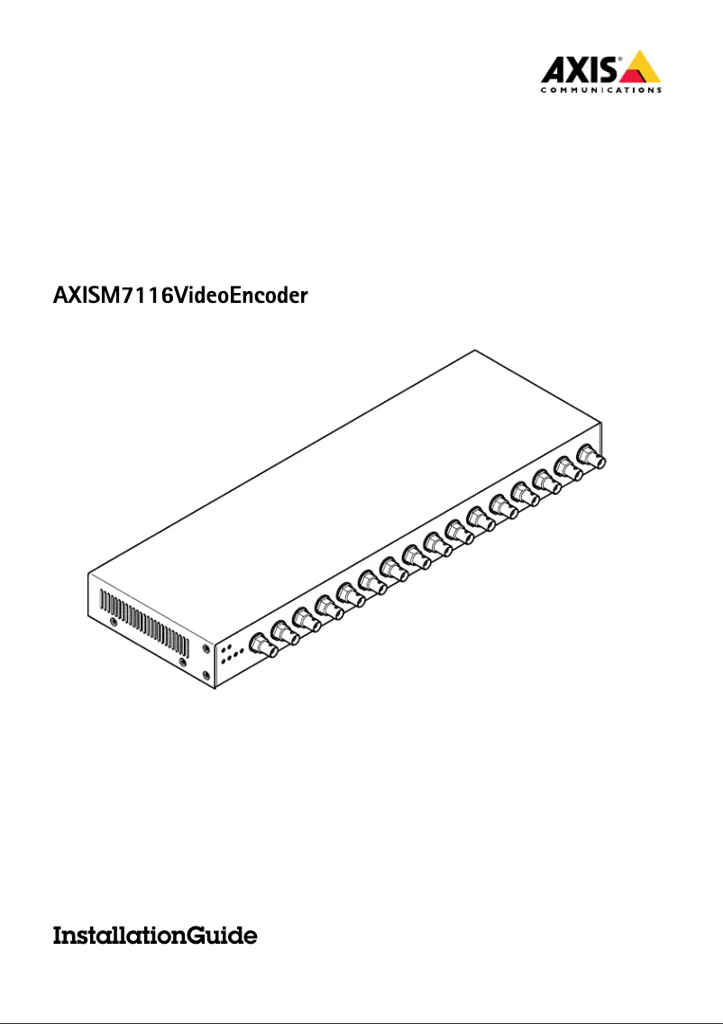 Page 1 of the manual User Manual Axis M7116