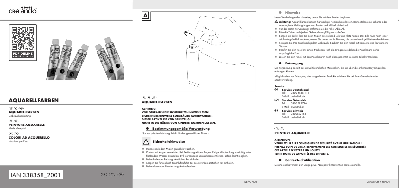 Page n°1 - Manuel utilisateur Crelando HG05278A