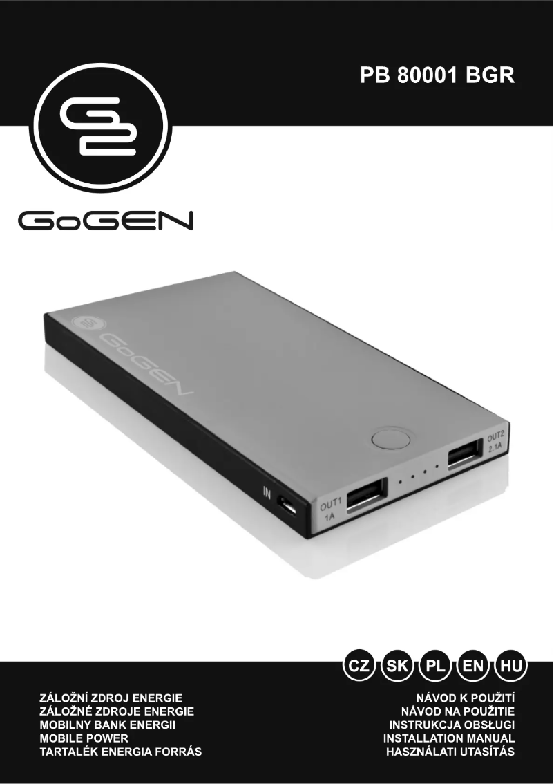 Imagen de la primera página del manual del dispositivo PB 80001 BGR