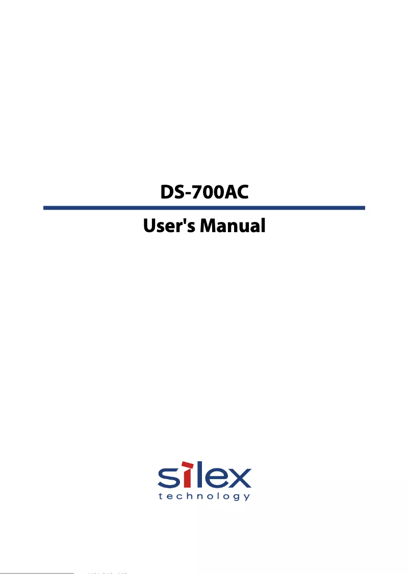 Page n°1 - Manuel utilisateur Silex DS-700AC