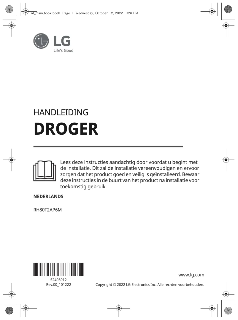 Page n°1 - Manuel utilisateur LG RH80T2AP6RM