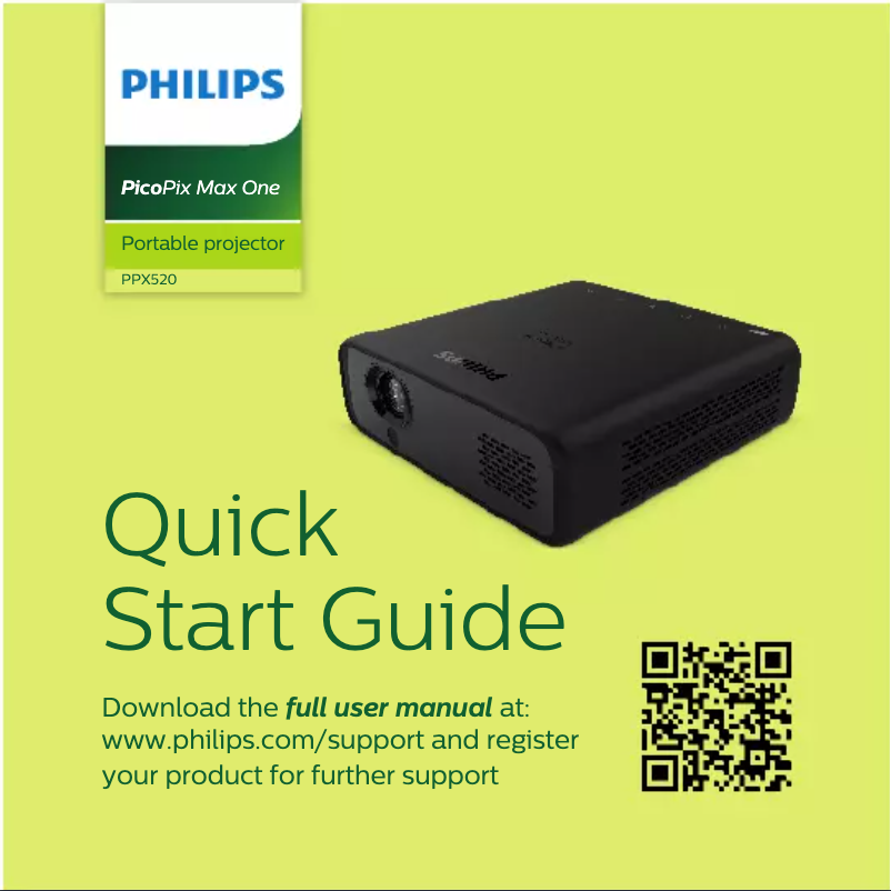 Page 1 de la notice Guide de démarrage rapide Philips Picopix Max One PPX520