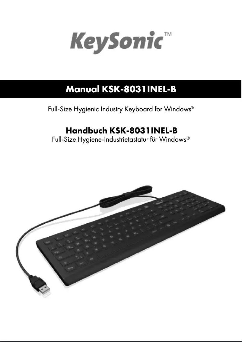 Page 1 de la notice Manuel utilisateur KeySonic KSK-8031INEL