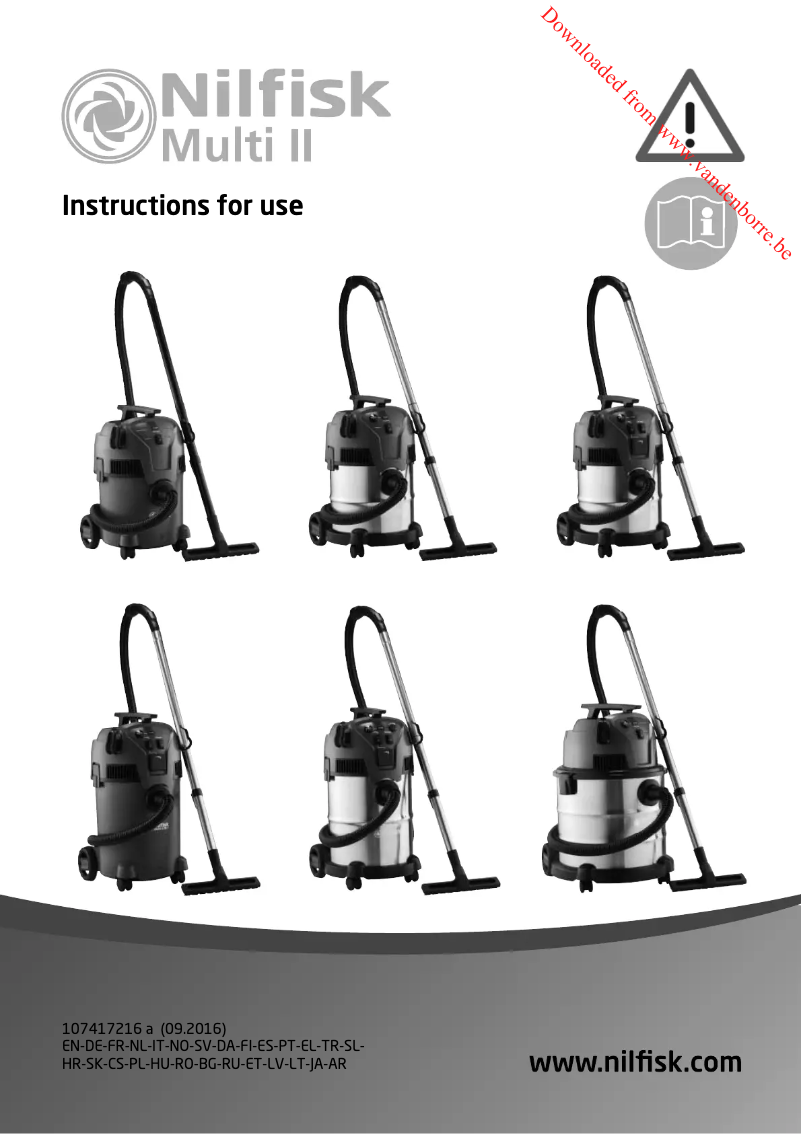 Página 1 del manual Manual de usuario Nilfisk Multi II 30 T