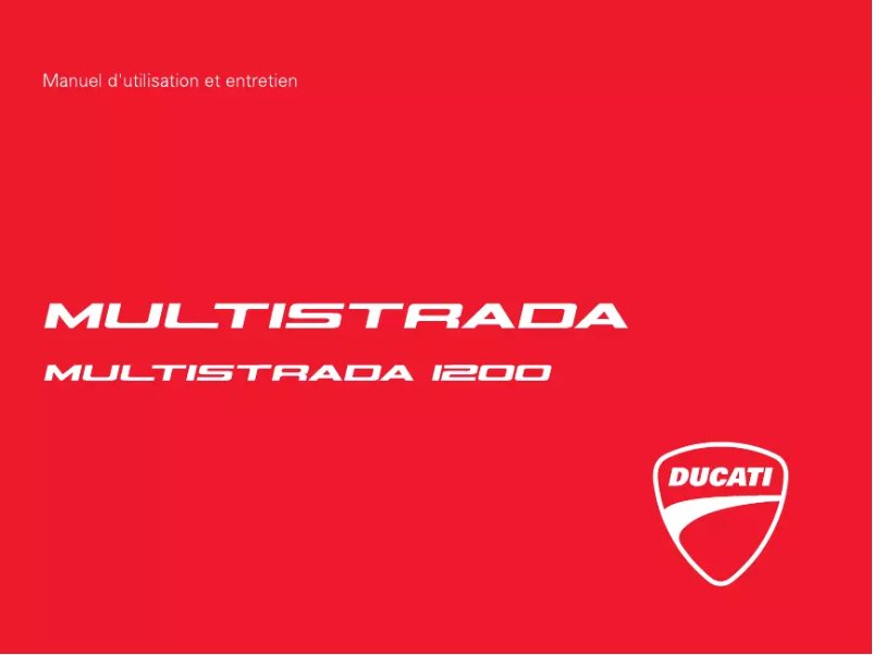 First page image of the manual for Multistrada 1200 (2012)