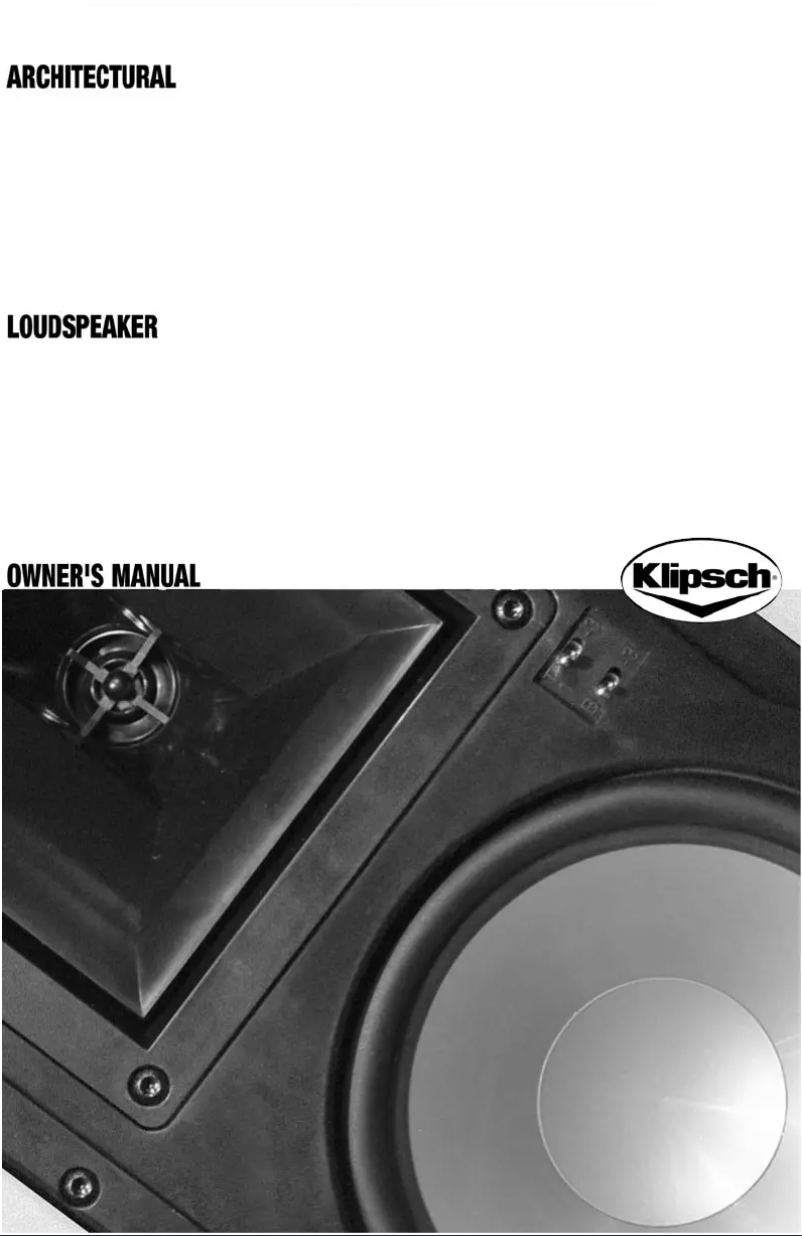 Page n°1 - Manuel utilisateur Klipsch KL-6502-THX