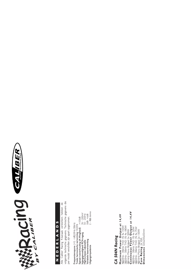 Page 1 de la notice Manuel utilisateur Caliber CA 504