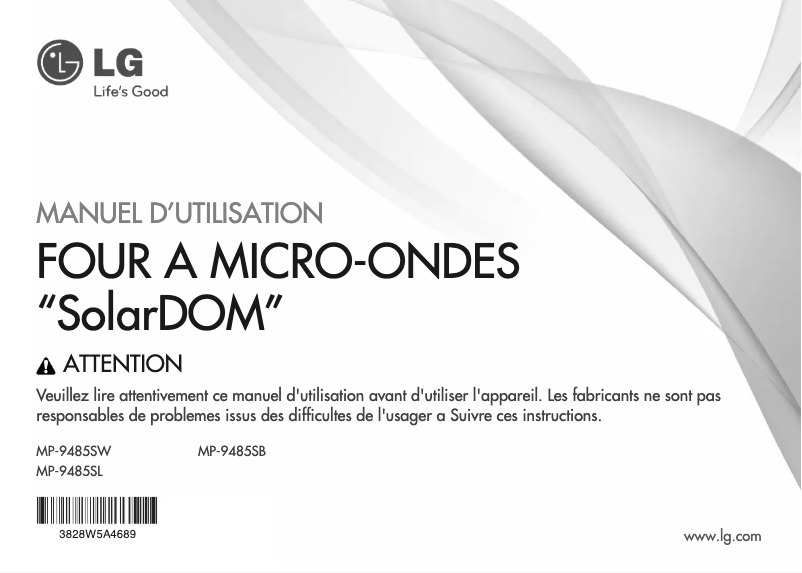 Página 1 del manual Manual de usuario LG MP-9485SB