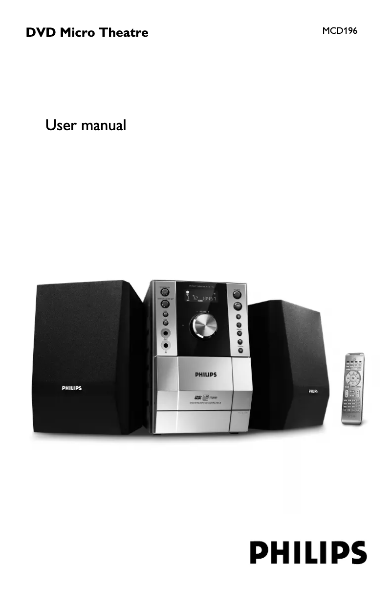 Page n°1 - Manuel utilisateur Philips MCD196