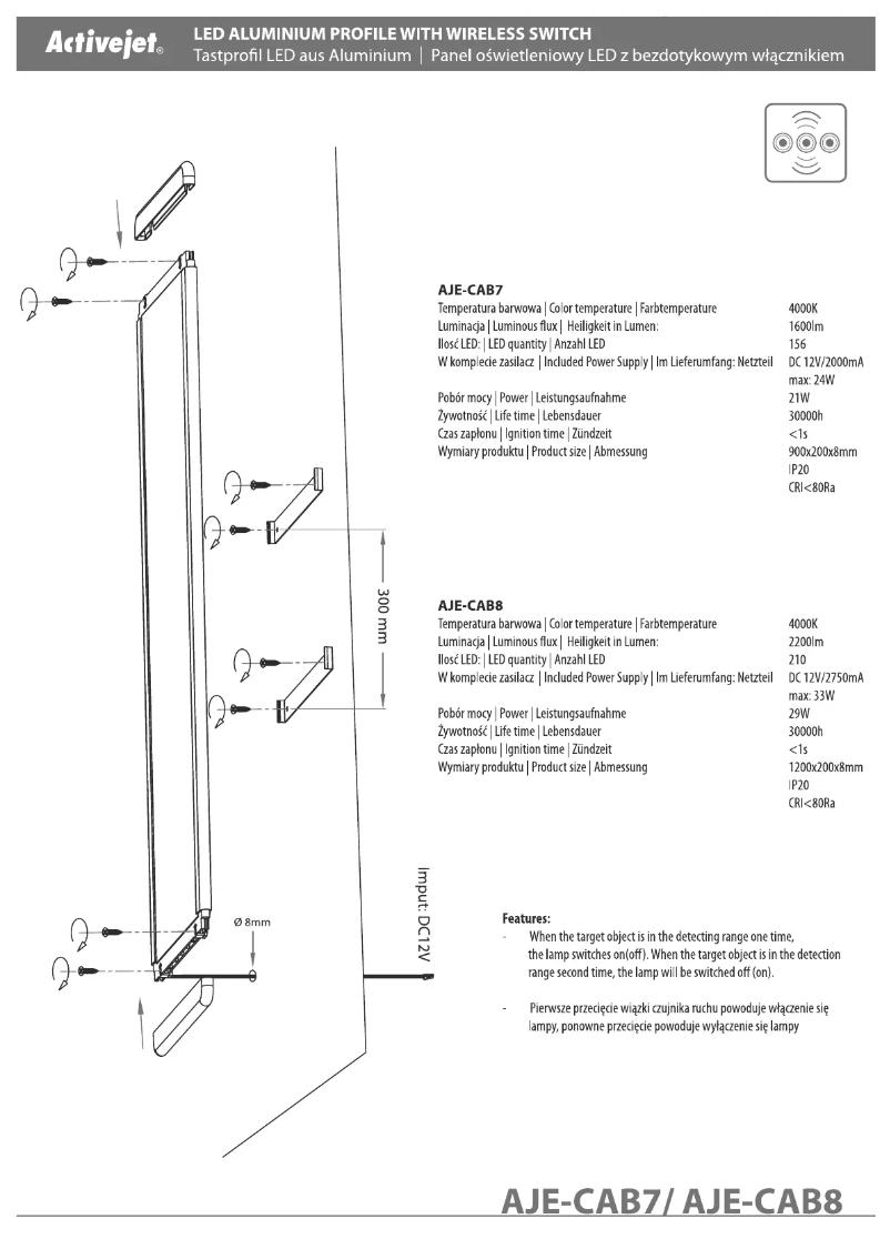 Page n°1 - Manuel utilisateur ActiveJet Activejet AJE-CAB7