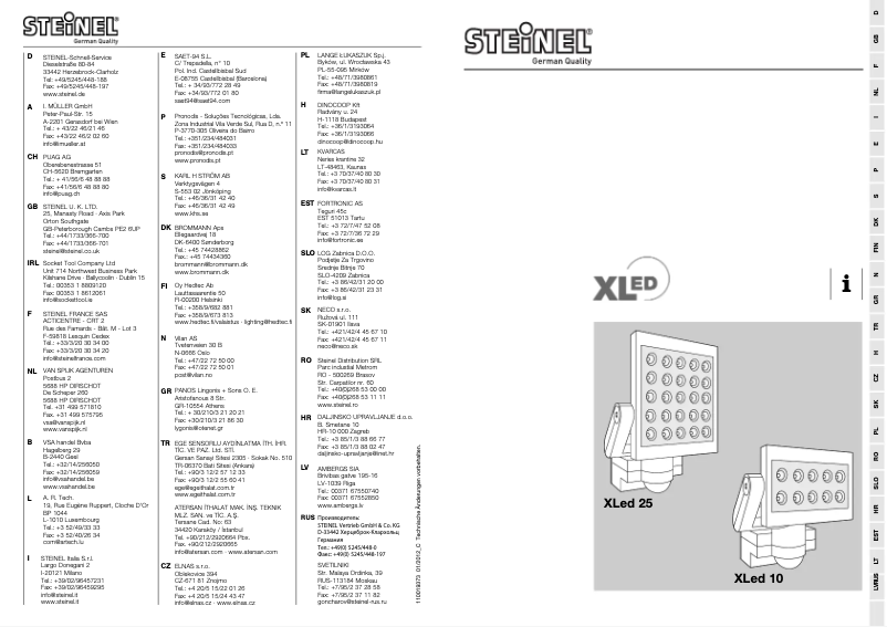 Page 1 de la notice Instructions / montage Steinel XLED 25