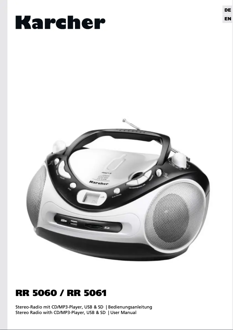 Page 1 de la notice Manuel utilisateur Kärcher RR 5060